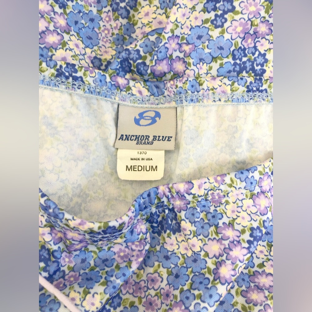Anchor Blue A-Line Midi Floral Skirt with Tie Front Size M Vintage Y2K - Picture 3 of 4